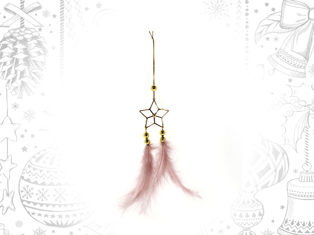 ORNEMENT ETOILE PLUMES DE ROSE cod. 9303677