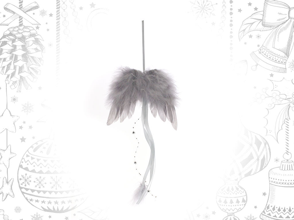GRAY FEATHERS WINGS ORNAMENT cod. 9303689