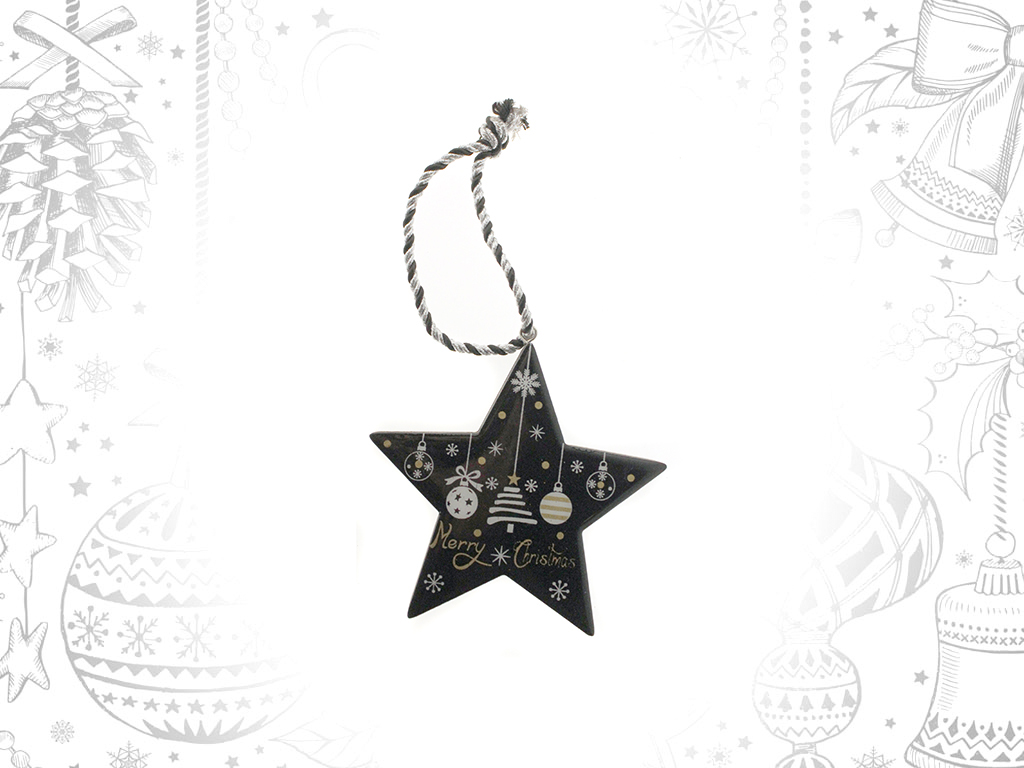 BLACK MARBLE STAR ORNAMENT cod. 9303947