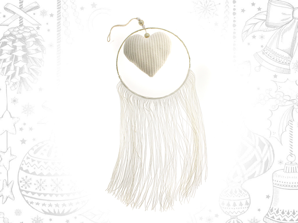 COLGANTE CORAZON BLANCO ANILLO METAL cod. 9305148