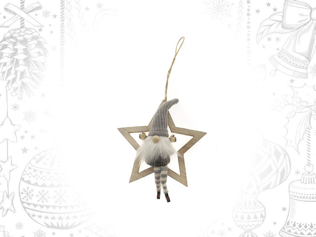 PENDENTE STELLA BABBO NATALE GRIGIO cod. 9305241