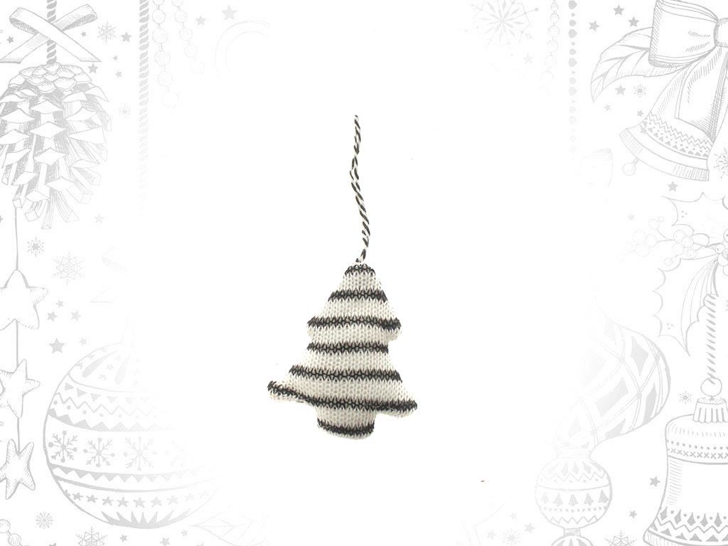 HANGING DECORATION TREE WHITE STRIPES cod. 9305350