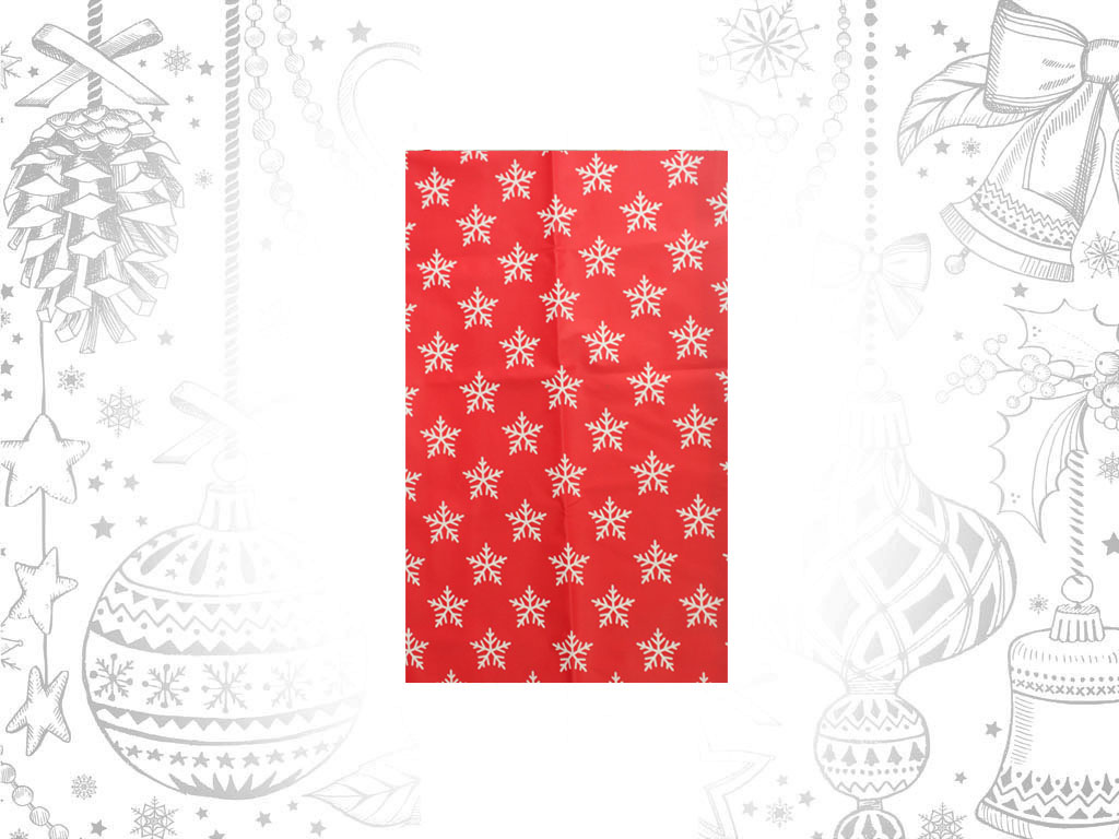 NAPPE PE 152X240 FLOCONS NEIGE ROUGE cod. 9306172