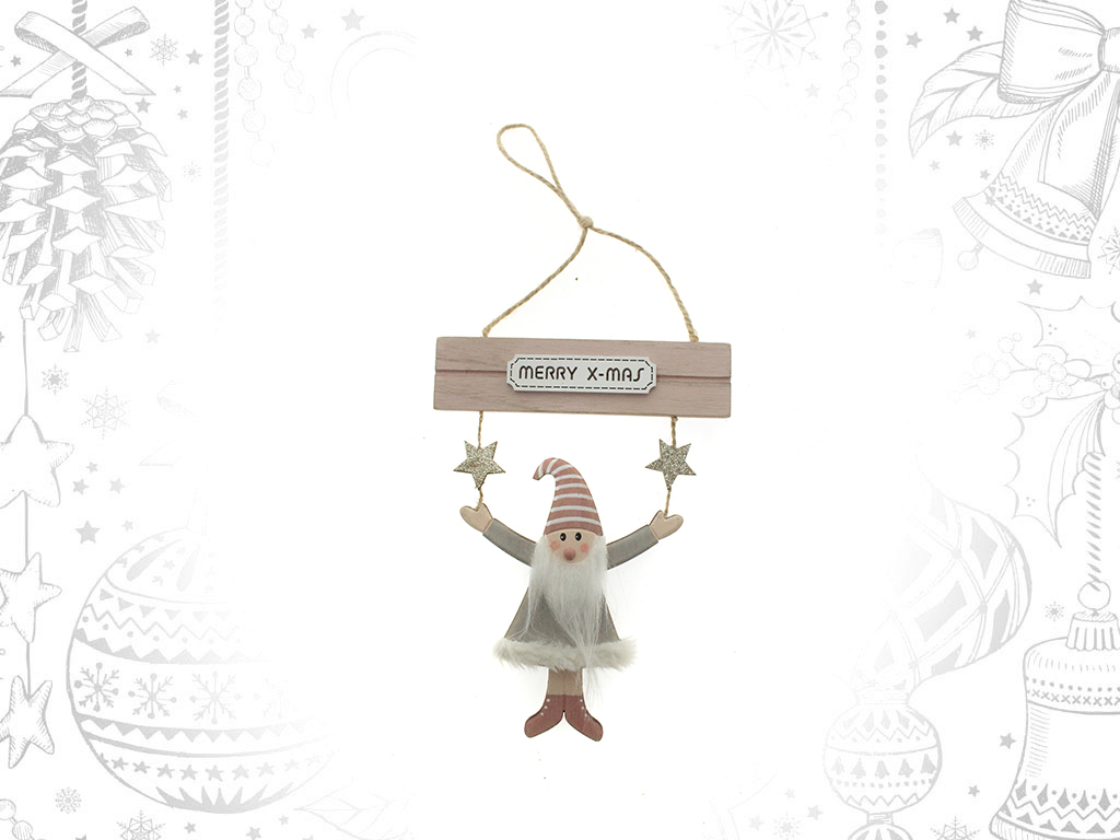 PINK SANTA HANGING DECORATION cod. 9307632