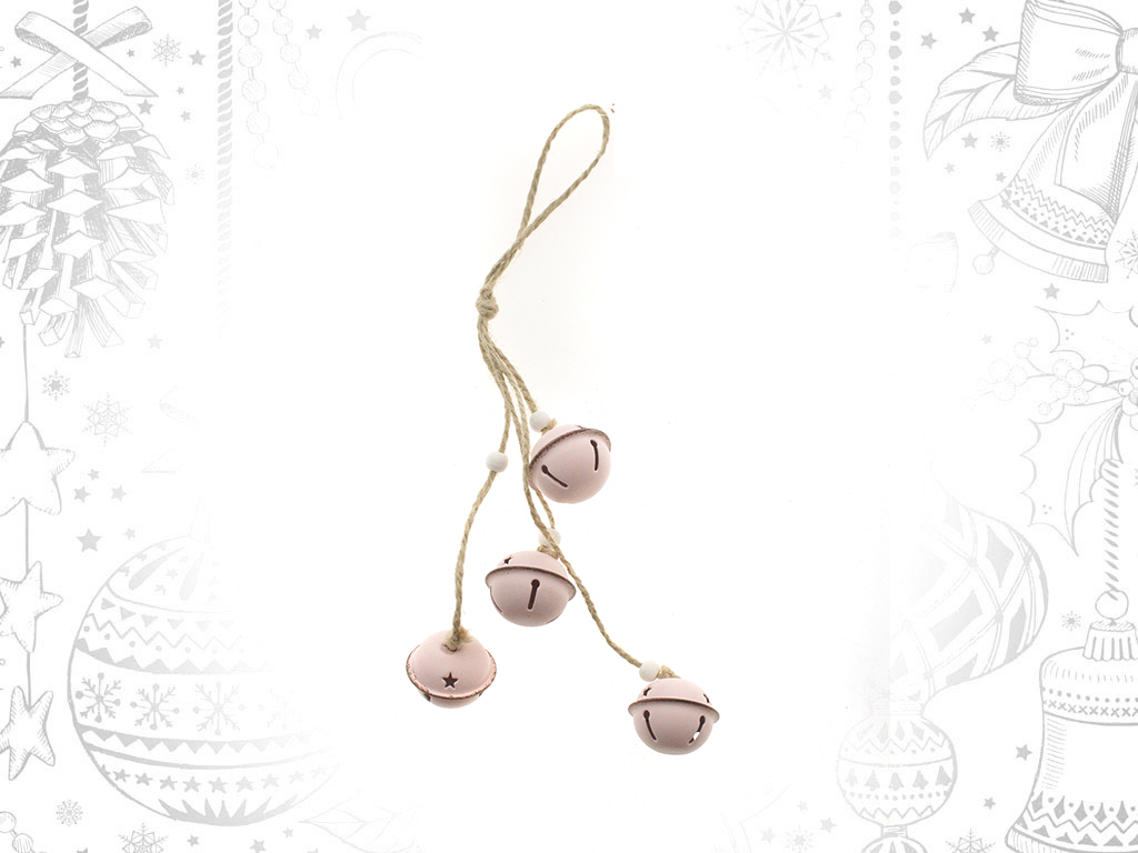 HANGING DECORATION 4 PINK JINGLE BELLS cod. 9308021