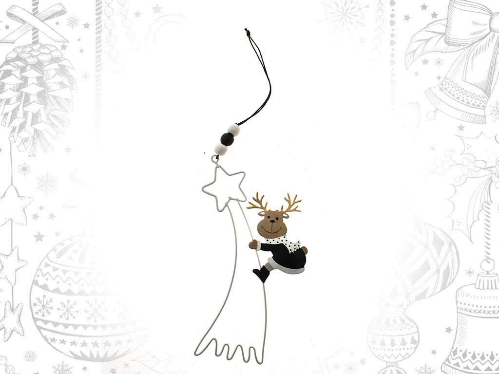 PENDENTIF METAL ETOILE RENNE NOIR cod. 9308047