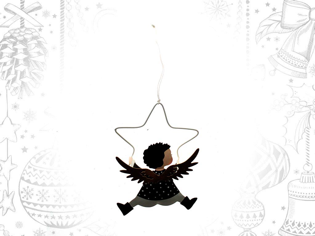 STAR ANGEL BLACK METAL HANGING DECORATIO cod. 9308084