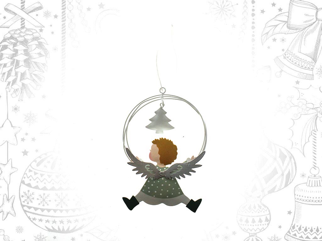 PENDENTIF METAL ARBRE ANGE VERT cod. 9308087