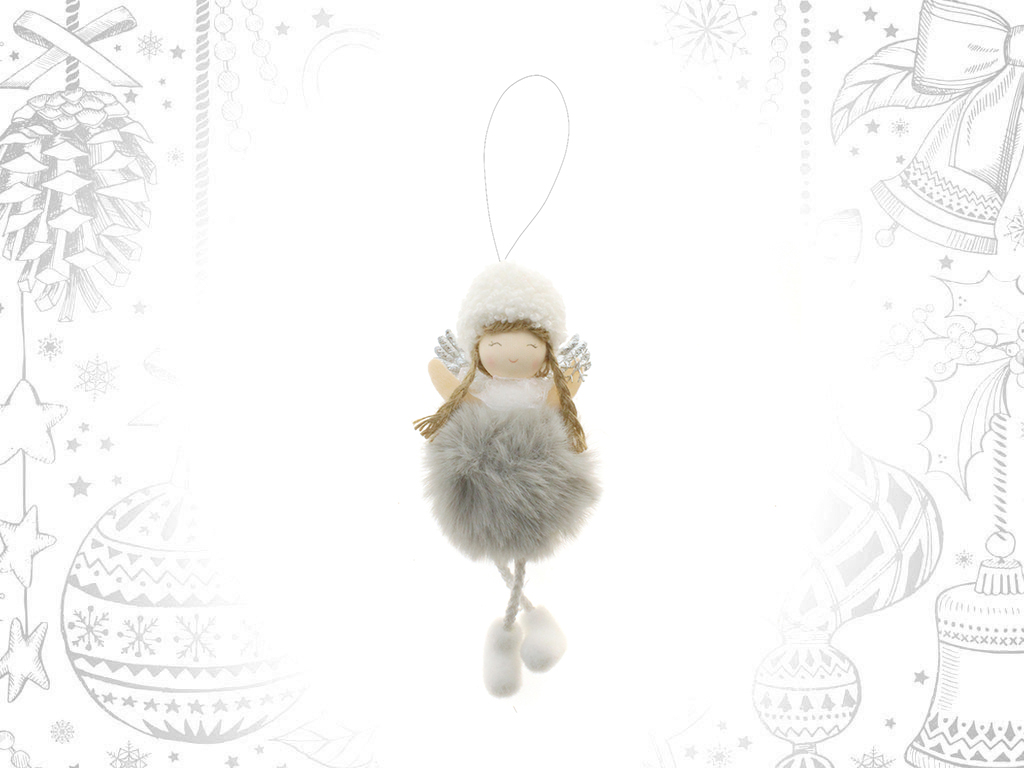 GREY GIRL SNOWBALL HANGING DECORATION cod. 9308096