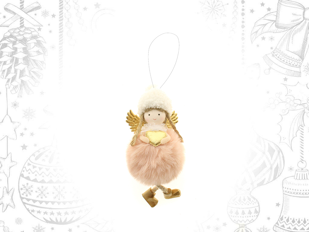PINK GIRL SNOWBALL HANGING DECORATION cod. 9308099