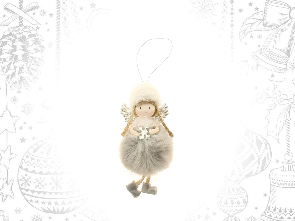 GREY GIRL SNOWBALL HANGING DECORATION cod. 9308100