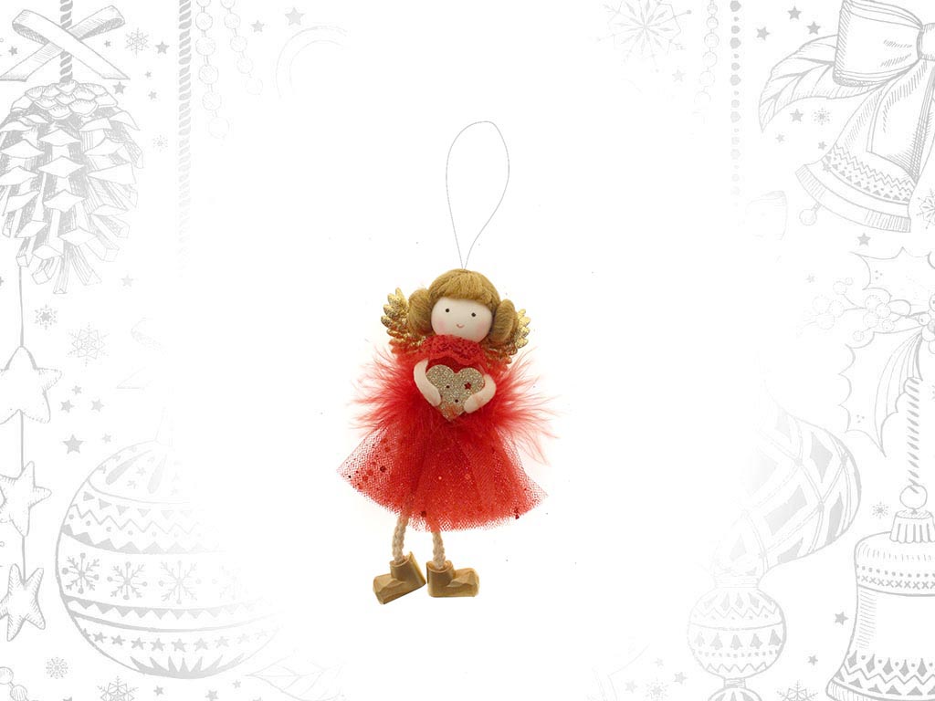 HANGING DECORATION RED ANGEL RED HEART cod. 9308559