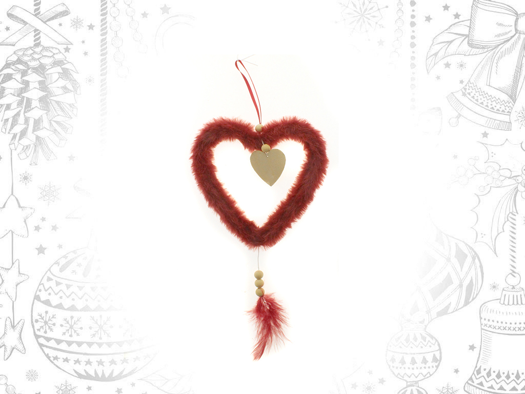 COLGANTE CORAZON PELUCHE ROJO cod. 9308575