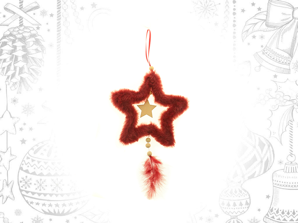 COLGANTE ESTRELLA PELUCHE ROJO cod. 9308576