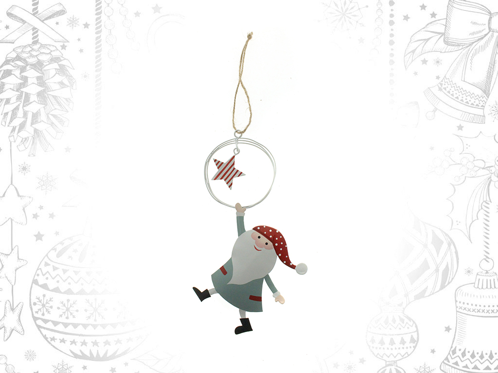 PENDENTIF METAL PERE NOEL BLEU cod. 9308659