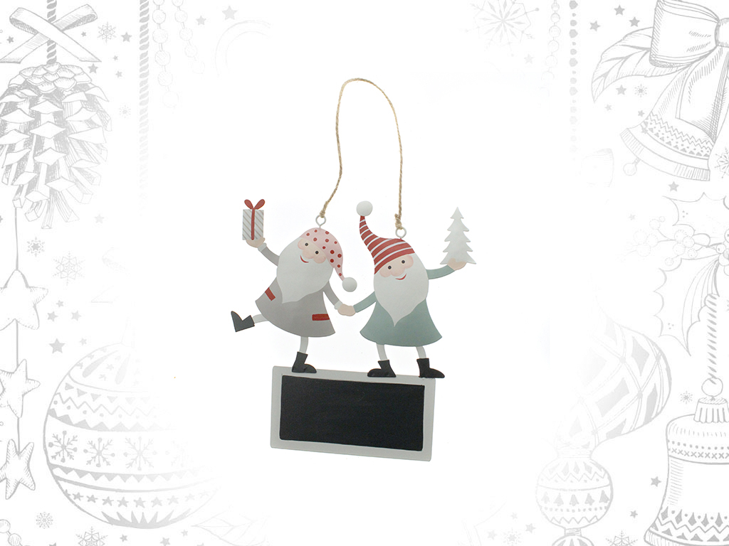 PENDENTIF METAL PERES NOEL ROUGE / BLEU cod. 9308667