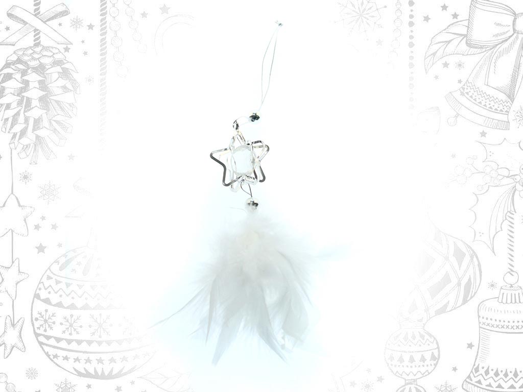 WHITE FEATHERS STAR ORNAMENT cod. 9308930