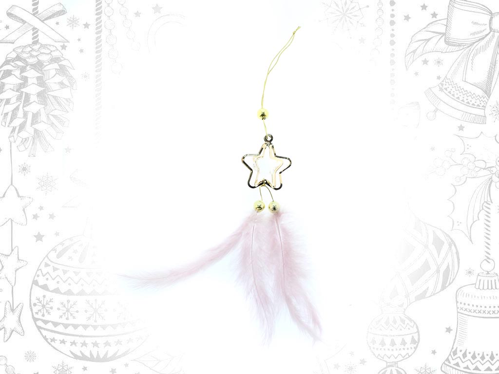 ORNEMENT ETOILE PLUMES ROSE cod. 9308936
