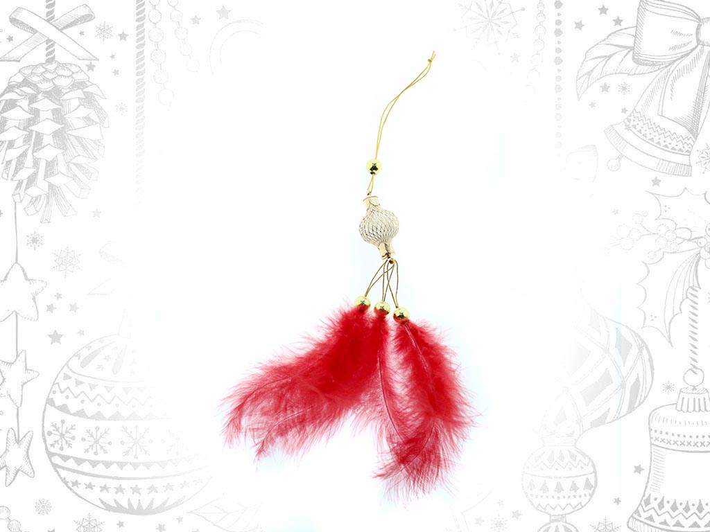 COLGANTE PLUMAS/BOLA ROJO cod. 9308955