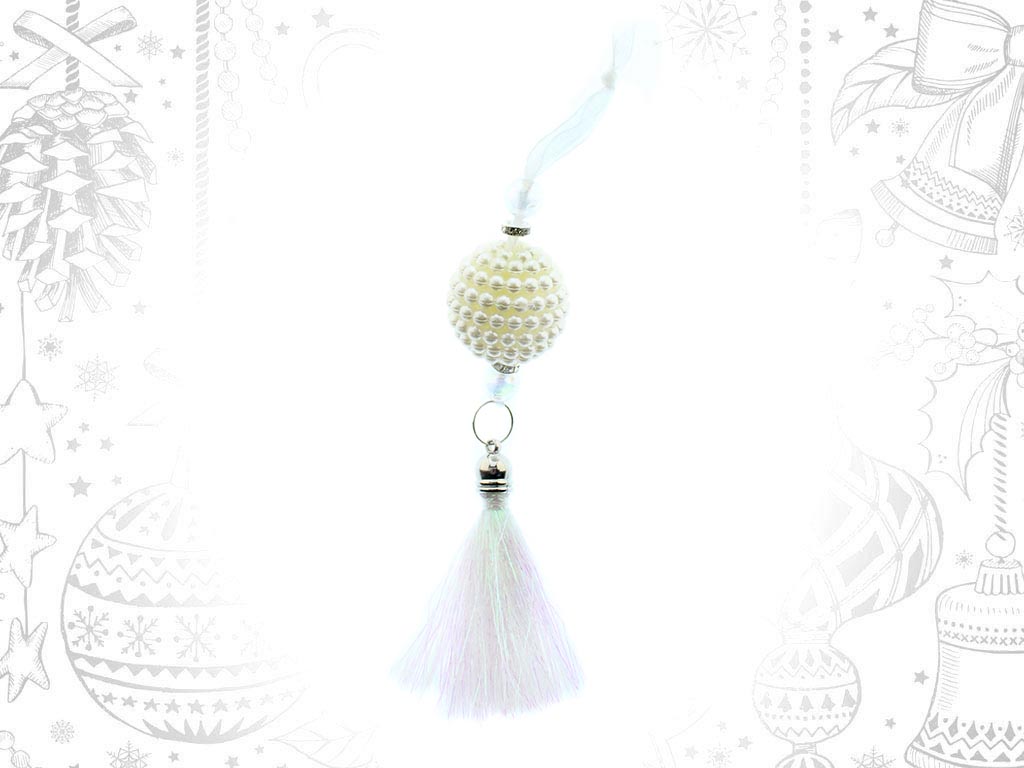 WHITE BALL PEARLS ORNAMENT cod. 9309055