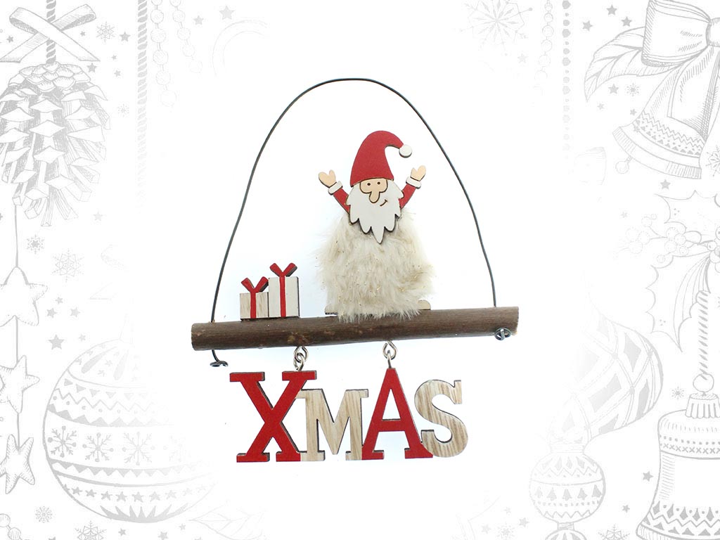 COLGANTE SANTA XMAS ROJO cod. 9309190