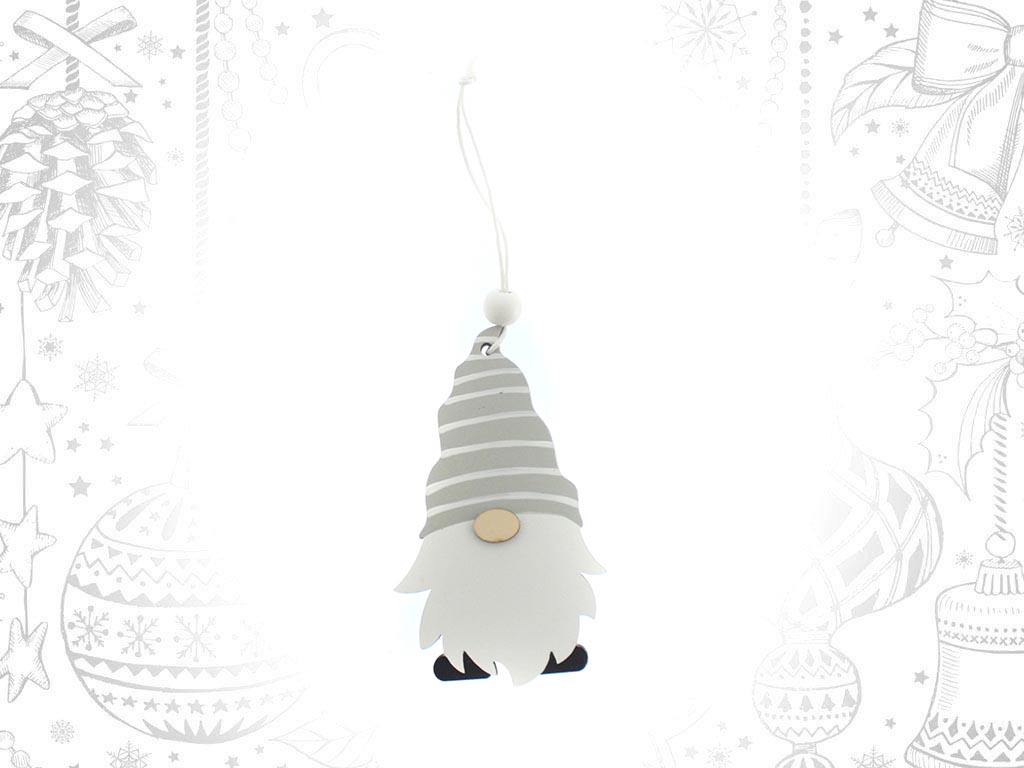 GRAY STRIPES SANTA ORNAMENT cod. 9309298