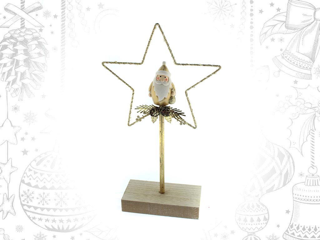 GOLDEN STAR SANTA METAL W/LED cod. 9309544
