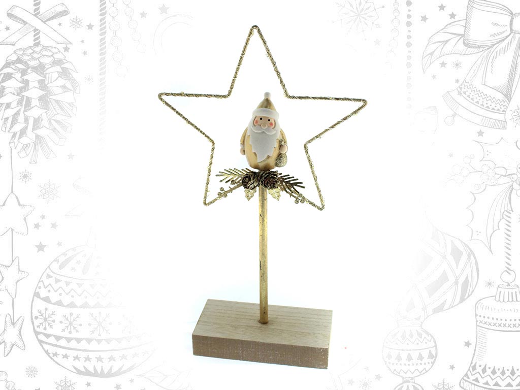 SUPORTE ESTRELA METAL PAPAI NOEL C/LED G cod. 9309545