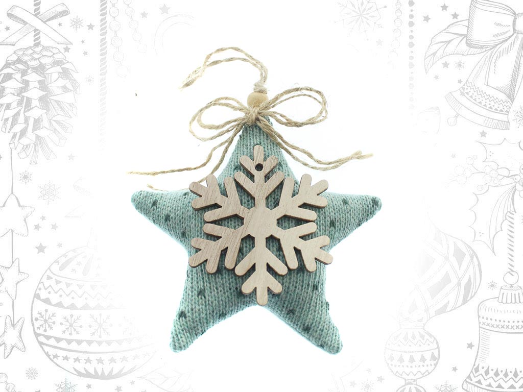 GREEN SNOWFLAKE STAR ORNAMENT cod. 9309603