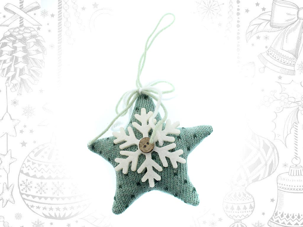 GREEN SNOWFLAKE STAR ORNAMENT cod. 9309606