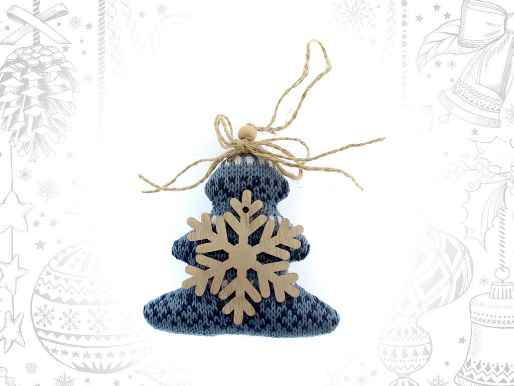 ORNAMENTO ARVORE FLOCO NEVE AZUL cod. 9309682