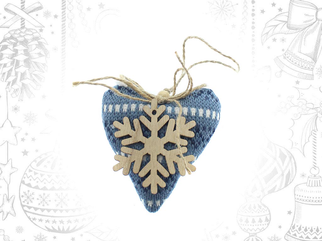 ORNAMENTO CUORE FIOCCO NEVE BLU cod. 9309683