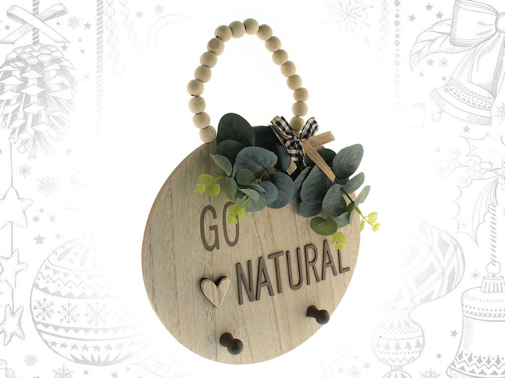 GO NATURAL ROUND WOODEN ORNAMENT cod. 9309818