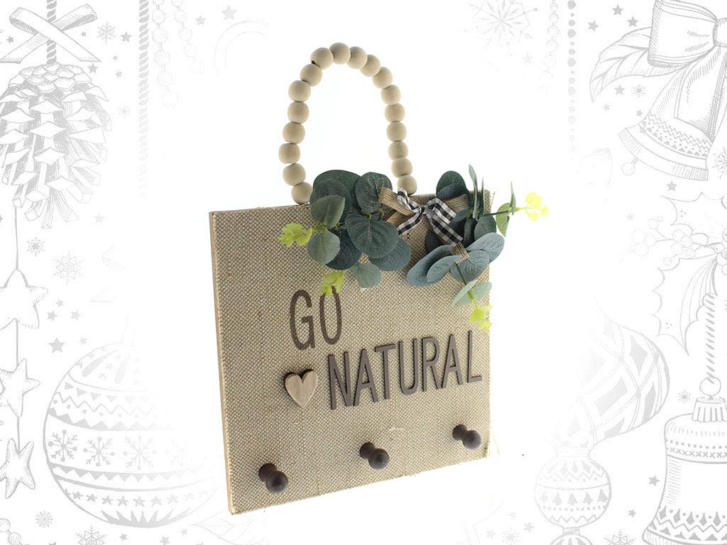 GO NATURAL SQUARE-SHAPED WOODEN ORNAMEN cod. 9309820