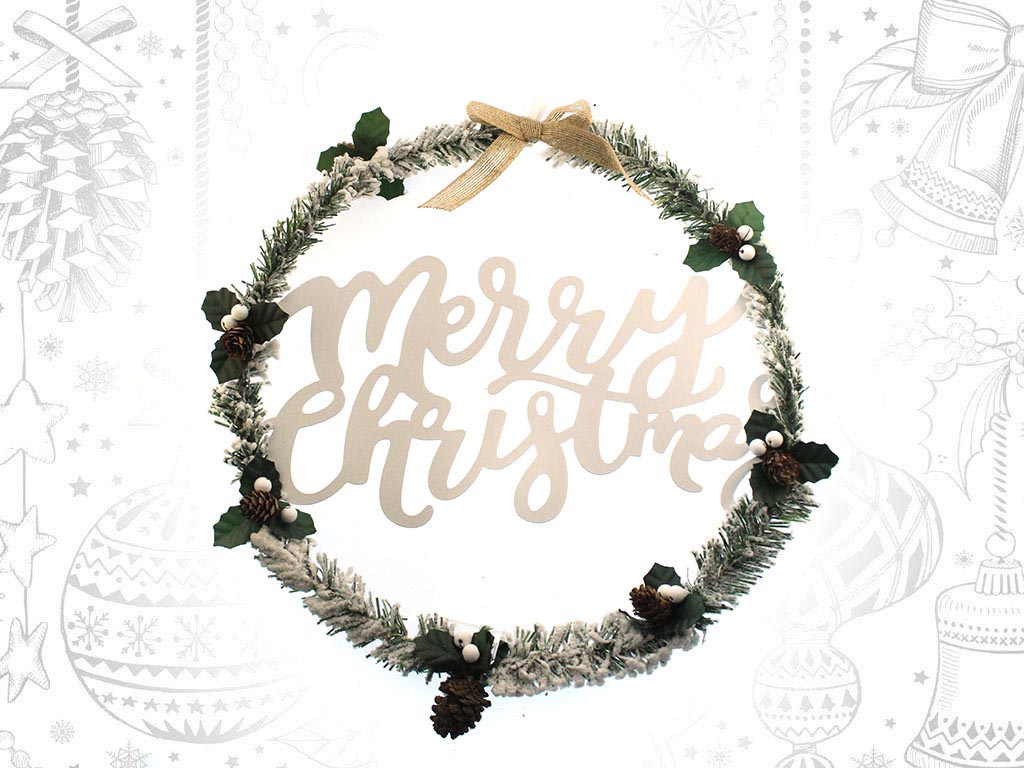 ORNAMENTO MERRY CHRISTMAS EM BRANCO cod. 9309861