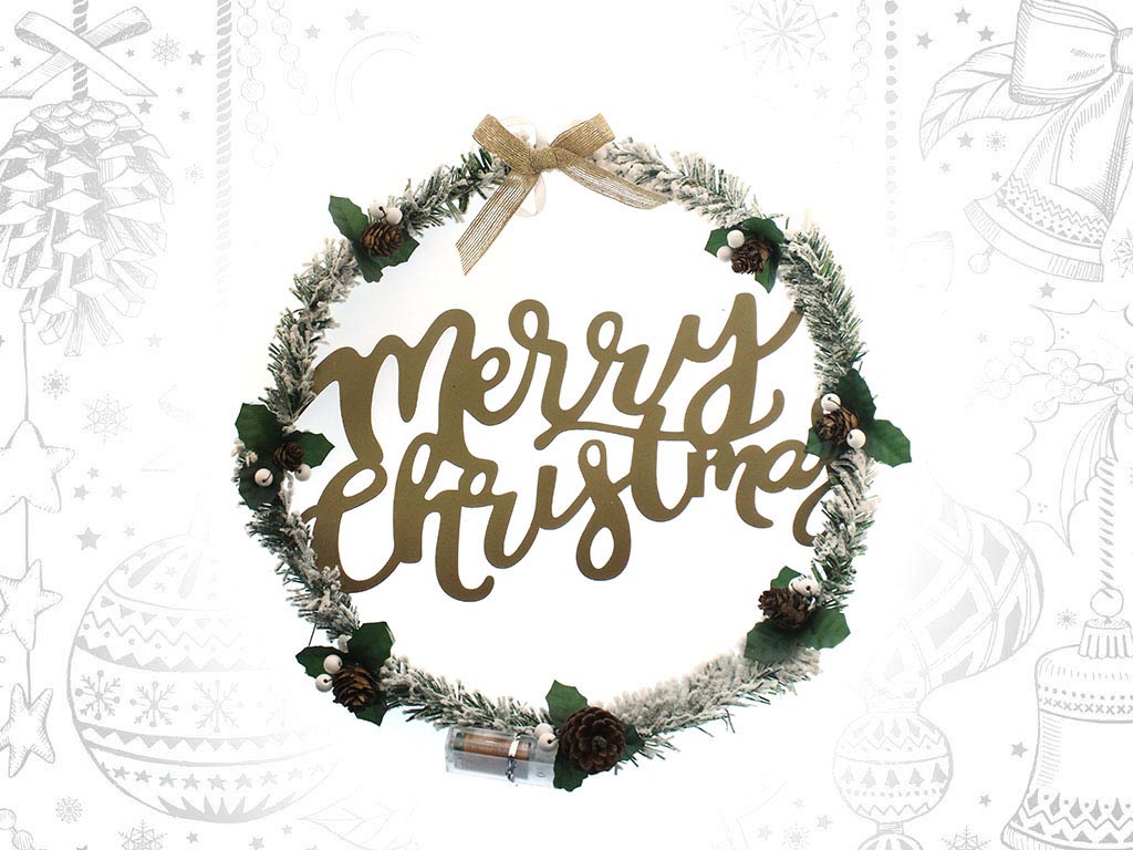 ORNAMENTO MERRY CHRISTMAS DORATO cod. 9309862