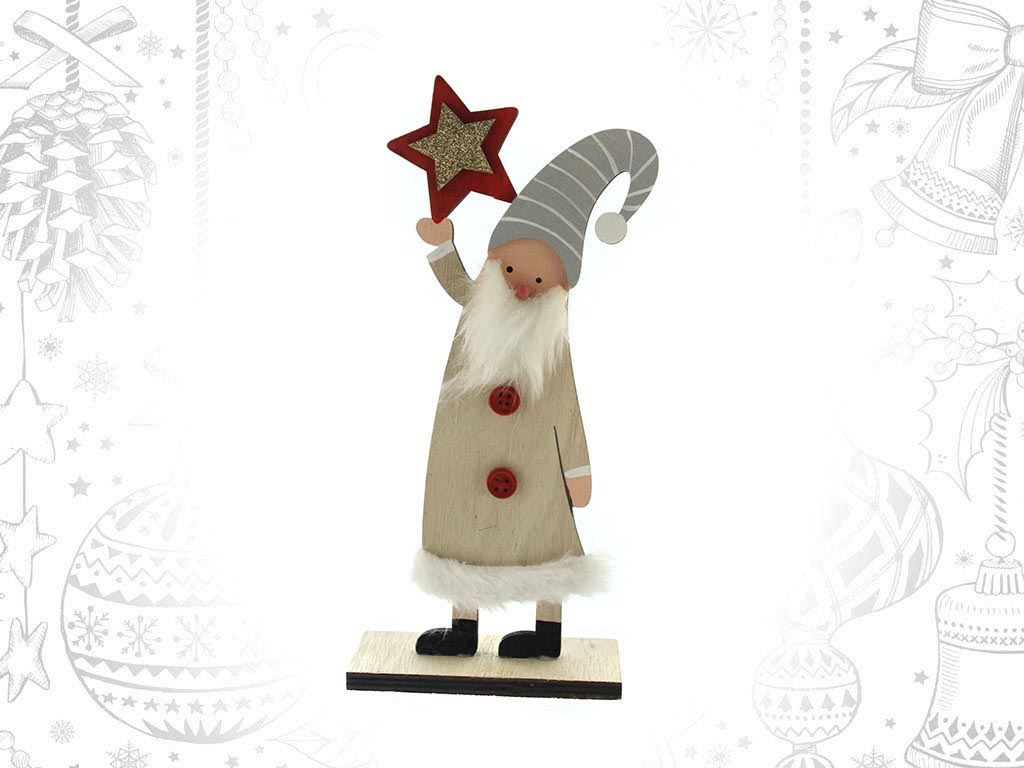 STATUETTE PERE NOEL ROUGE ETOILE cod. 9310317