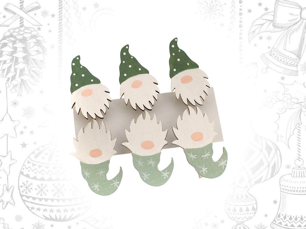 SET 6 MOLLETTE BABBI NATALE VERDI cod. 9310447