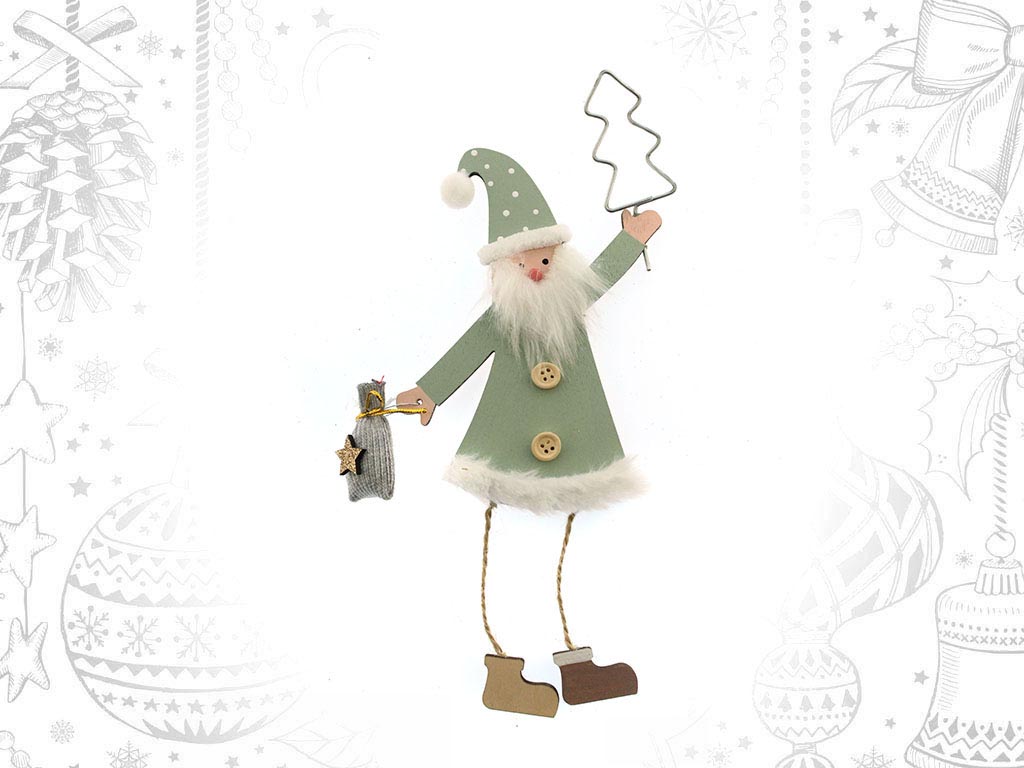 GREEN SANTA ORNAMENT cod. 9310487