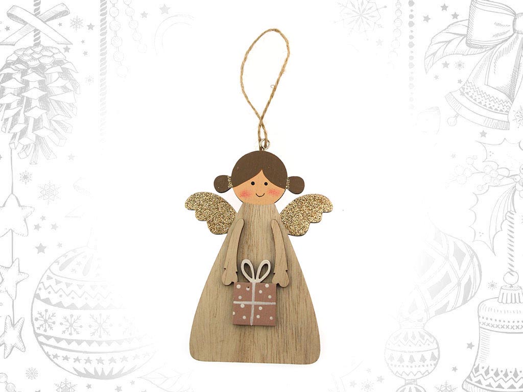 ORNAMENTO ANJO PRESENTE ROSA cod. 9310669