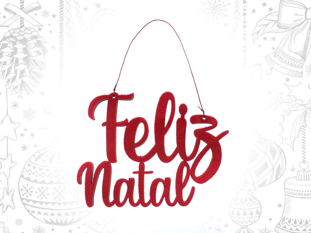 ORNAMENTO FELIZ NATAL VERMELHO cod. 9310804