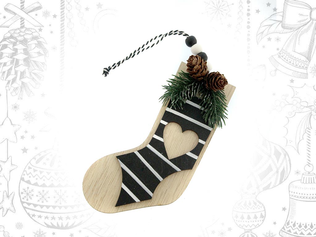 BLACK STOCKING ORNAMENT cod. 9310866