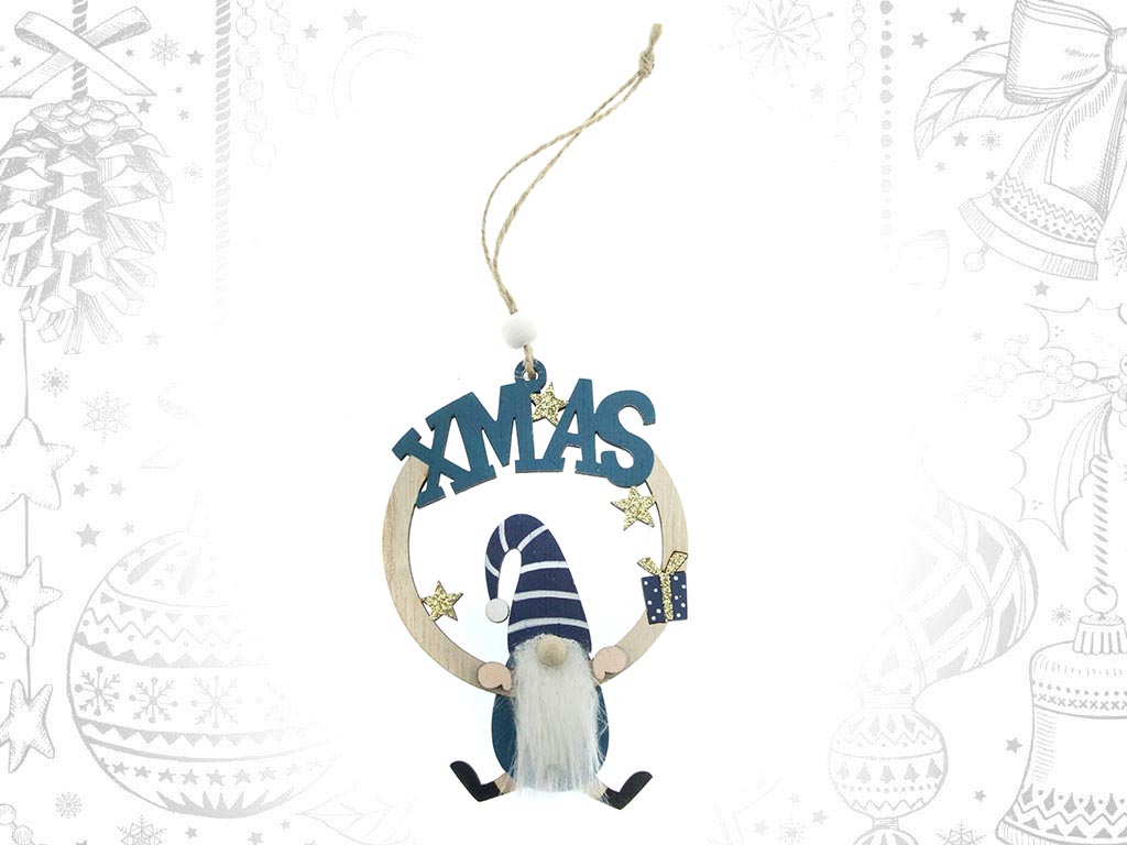 COLGANTE SANTA XMAS AZUL cod. 9310890