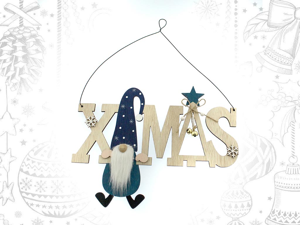 LARGE BLUE XMAS SANTA ORNAMENT cod. 9310900