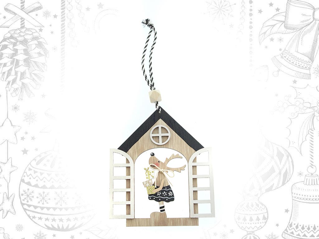 BLACK REINDEER HOME WINDOW ORNAMENT cod. 9310936