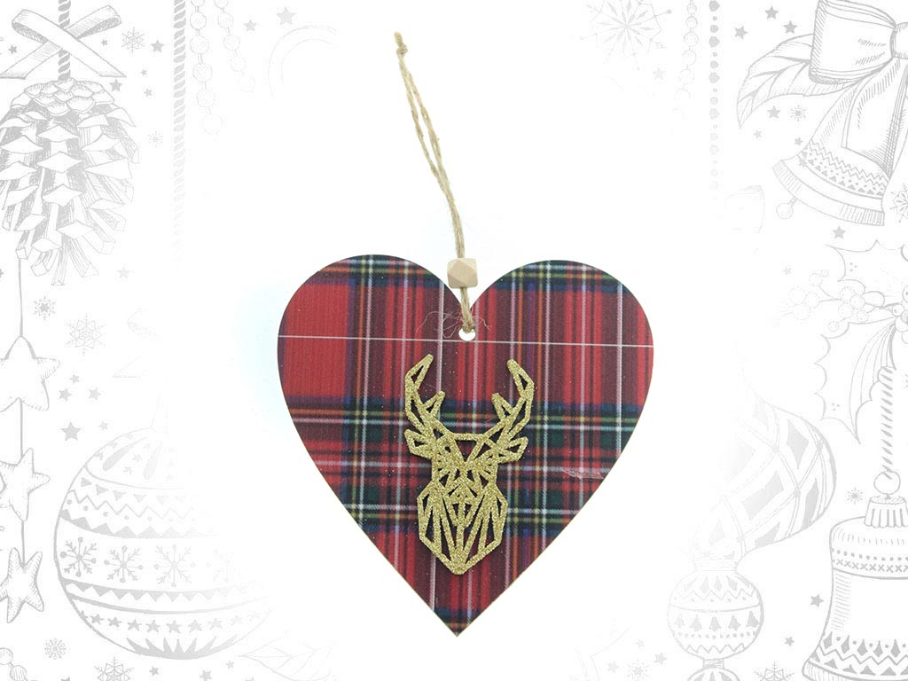 SMALL RED VICHY HEART ORNAMENT cod. 9310992