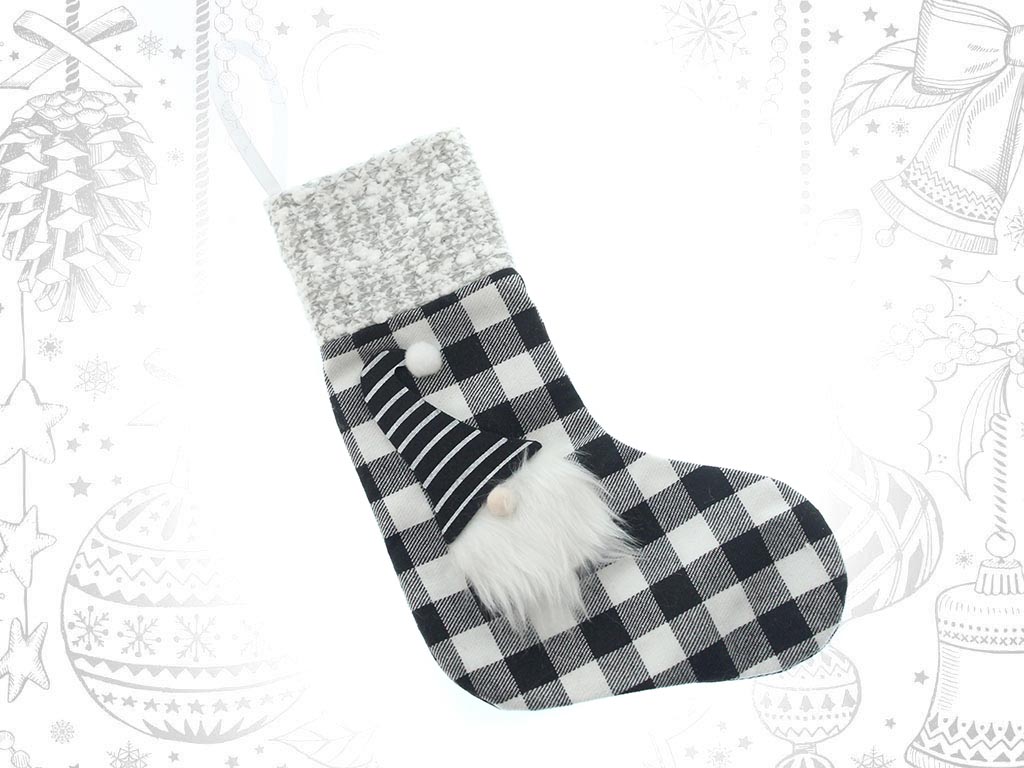 COLGANTE CALCETIN SANTA VICHY NEGRO cod. 9311007