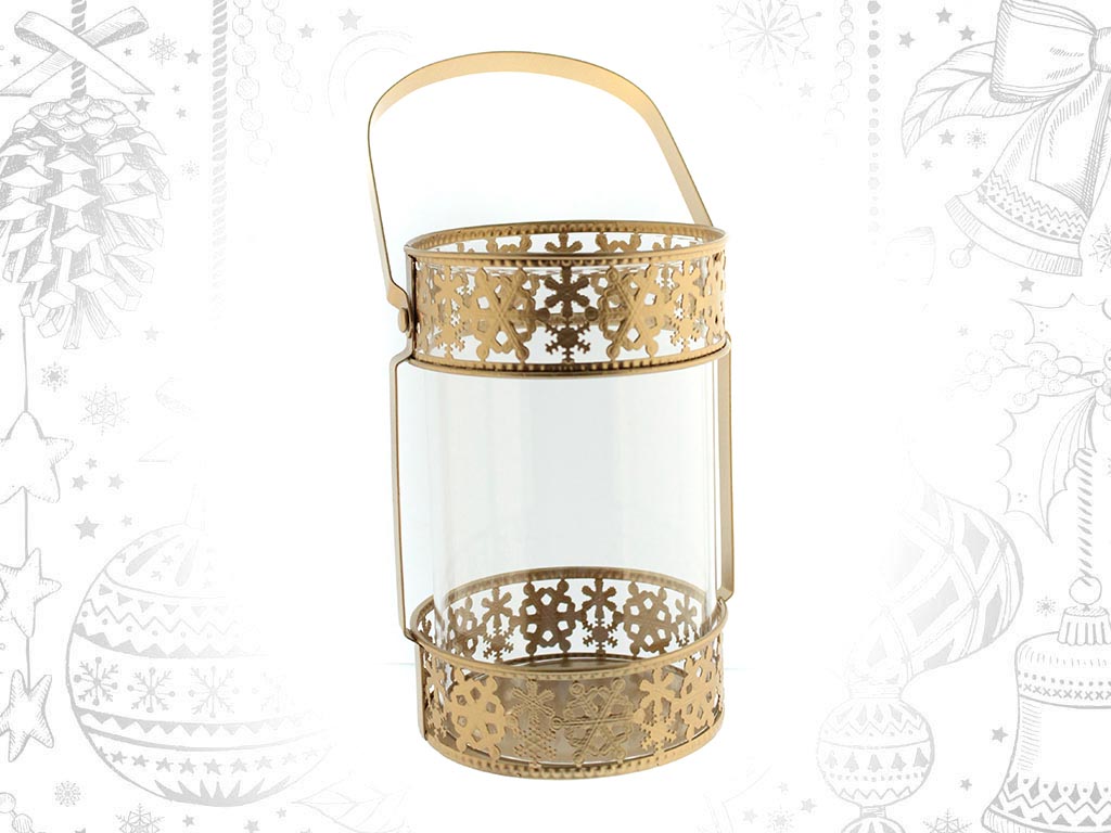 SUPORTE PARA VELAS DOURADO  FLOCO DE NEV cod. 9311120