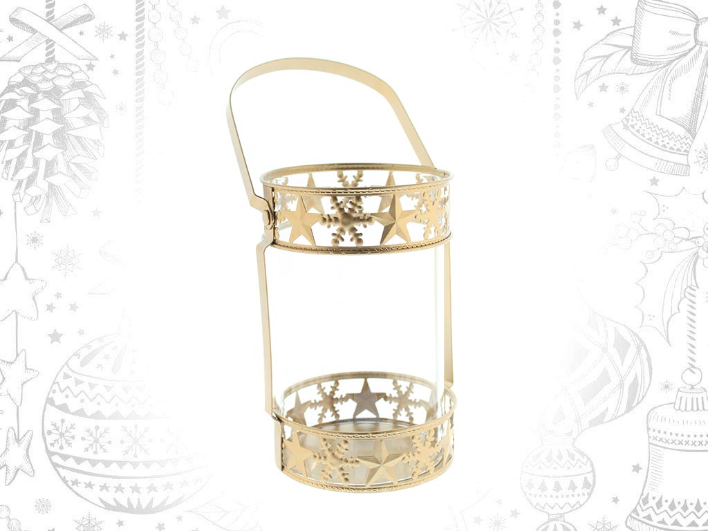 SUPORTE PARA VELAS DOURADO ESTRELAS GDE. cod. 9311121