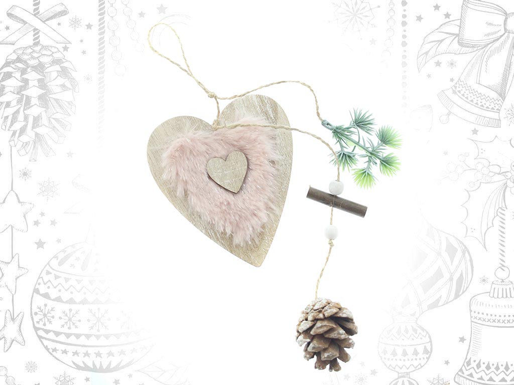 ORNAMENTO CUORE ROSA PIGNA cod. 9311142